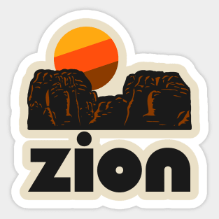 Retro Zion ))(( Tourist Souvenir National Park Design Sticker